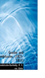 goethe and mendelssohn 1821 1831_cover