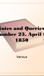 Notes and Queries, Number 23, April 6, 1850_cover
