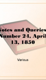 Notes and Queries, Number 24, April 13, 1850_cover