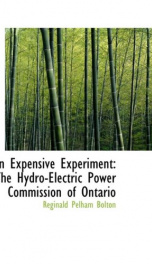 an expensive experiment the hydro electric power commission of ontario_cover