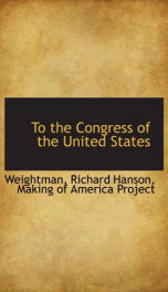 to the congress of the united states_cover