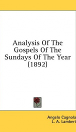 analysis of the gospels of the sundays of the year_cover