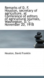 remarks of d f houston secretary of agriculture at conference of editors of_cover