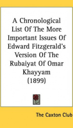 a chronological list of the more important issues of edward fitzgeralds version_cover