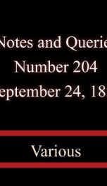 Notes and Queries, Number 204, September 24, 1853_cover