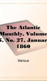 The Atlantic Monthly, Volume 05, No. 27, January, 1860_cover