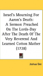 israels mourning for aarons death a sermon preached on the lords day after_cover