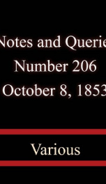 Notes and Queries, Number 206, October 8, 1853_cover