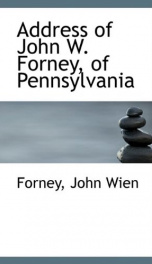 address of john w forney of pennsylvania_cover