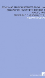 essays and studies presented to william ridgeway on his sixtieth birthday 6 a_cover