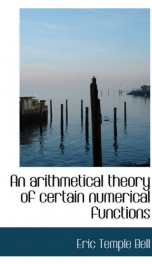 an arithmetical theory of certain numerical functions_cover