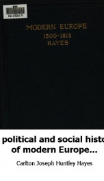 a political and social history of modern europe_cover
