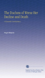 the duchess of wrexe her decline and death a romantic commentary_cover