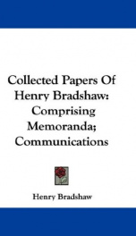 collected papers of henry bradshaw_cover