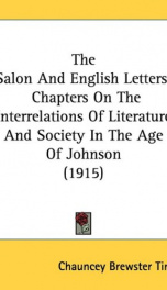 the salon and english letters chapters on the interrelations of literature and_cover