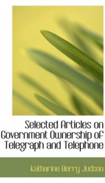 selected articles on government ownership of telegraph and telephone_cover