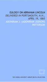 eulogy on abraham lincoln delivered in portsmouth n h april 19 1865_cover