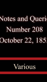 Notes and Queries, Number 208, October 22, 1853_cover