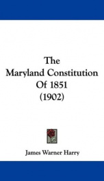 the maryland constitution of 1851_cover