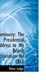 continuity the presidential address to the british association for 1913_cover