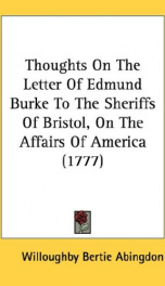 thoughts on the letter of edmund burke to the sheriffs of bristol on the affair_cover