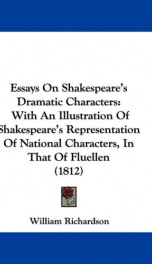 essays on shakespeares dramatic characters with an illustration of shakespeare_cover