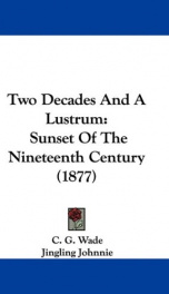 two decades and a lustrum sunset of the nineteenth century_cover