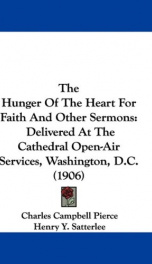 the hunger of the heart for faith and other sermons delivered at the cathedral_cover