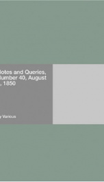 Notes and Queries, Number 40, August 3, 1850_cover