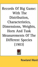 records of big game with the distribution characteristics dimensions weights_cover