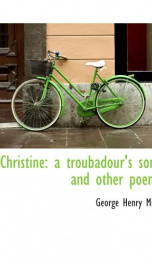 christine a troubadours song and other poems_cover