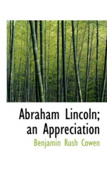 abraham lincoln an appreciation_cover