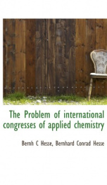 the problem of international congresses of applied chemistry_cover