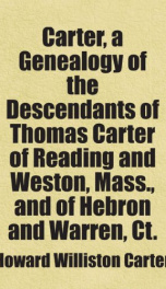 carter a genealogy of the descendants of thomas carter of reading and weston_cover