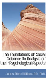 the foundations of social science an analysis of their psychological aspects_cover