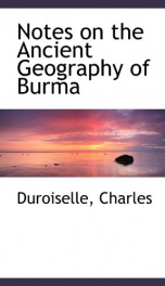 notes on the ancient geography of burma_cover