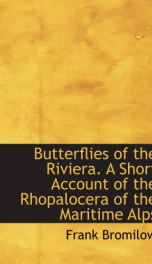 butterflies of the riviera a short account of the rhopalocera of the maritime a_cover