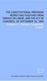 the constitutional provision respecting fugitives from service or labor and the_cover