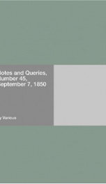 Notes and Queries, Number 45, September 7, 1850_cover