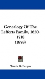 genealogy of the lefferts family 1650 1718_cover