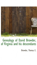 genealogy of david browder of virginia and his descendants_cover