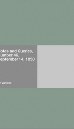 Notes and Queries, Number 46, September 14, 1850_cover