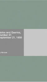 Notes and Queries, Number 47, September 21, 1850_cover