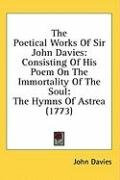 the poetical works of sir john davies consisting of his poem on the immortality_cover