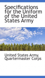 specifications for the uniform of the united states army_cover