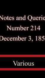 Notes and Queries, Number 214, December 3, 1853_cover