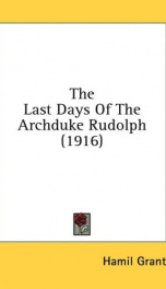 the last days of the archduke rudolph_cover