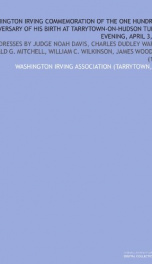 washington irving commemoration of the one hundredth anniversary of his birth_cover