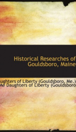 historical researches of gouldsboro maine_cover