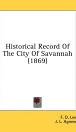 historical record of the city of savannah_cover